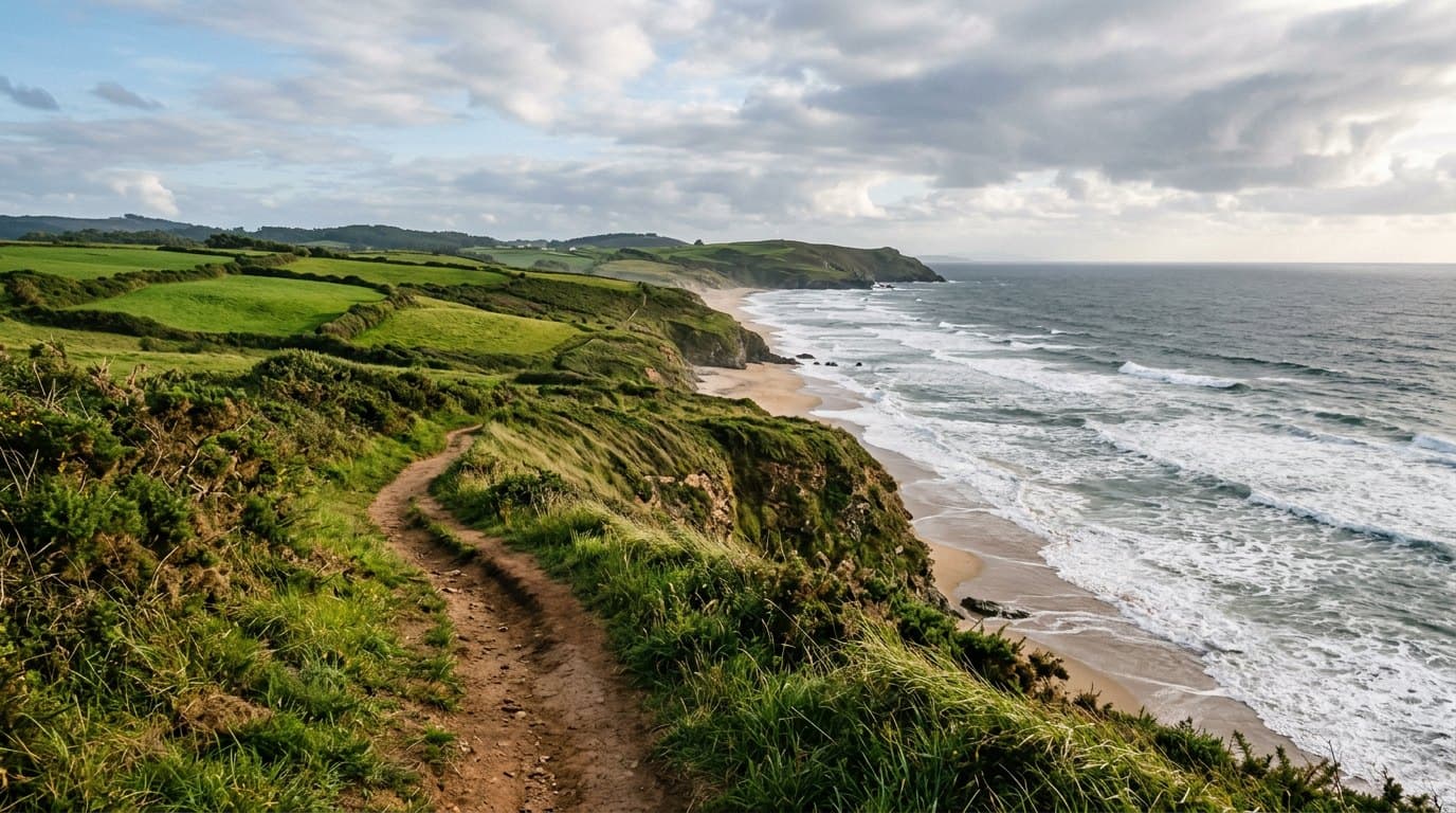 Costa de la Mariña lucense en una etapa del Camino del Norte
